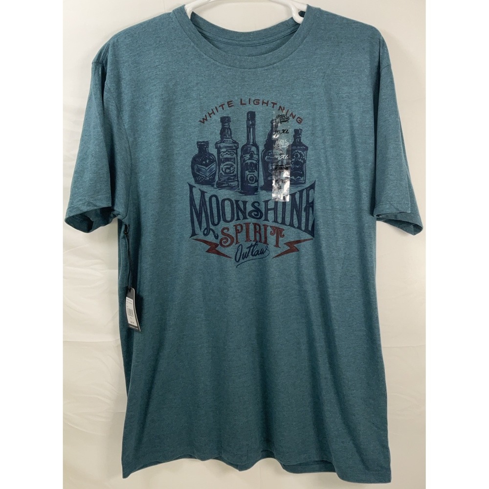NWT Men Brad Paisley Moon Shine Spirit White Lightning‎ Outlaw Teal T-shirt - XL